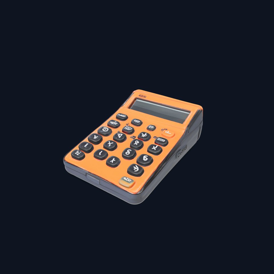 Vibrant Orange Calculator model pack viewer poster