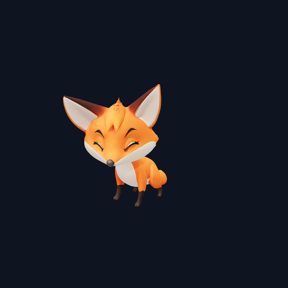 Cartoon fox with bright orange fur bushy tail and white underbelly Its cheeky grin and pointed ears radiate a mischievous yet friendly vibe viewer poster