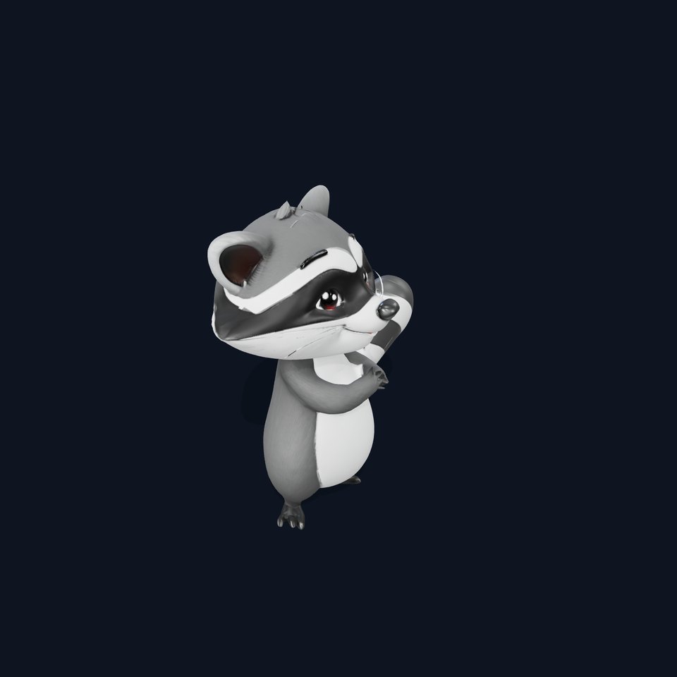 Charming Raccoon Character model pack viewer poster