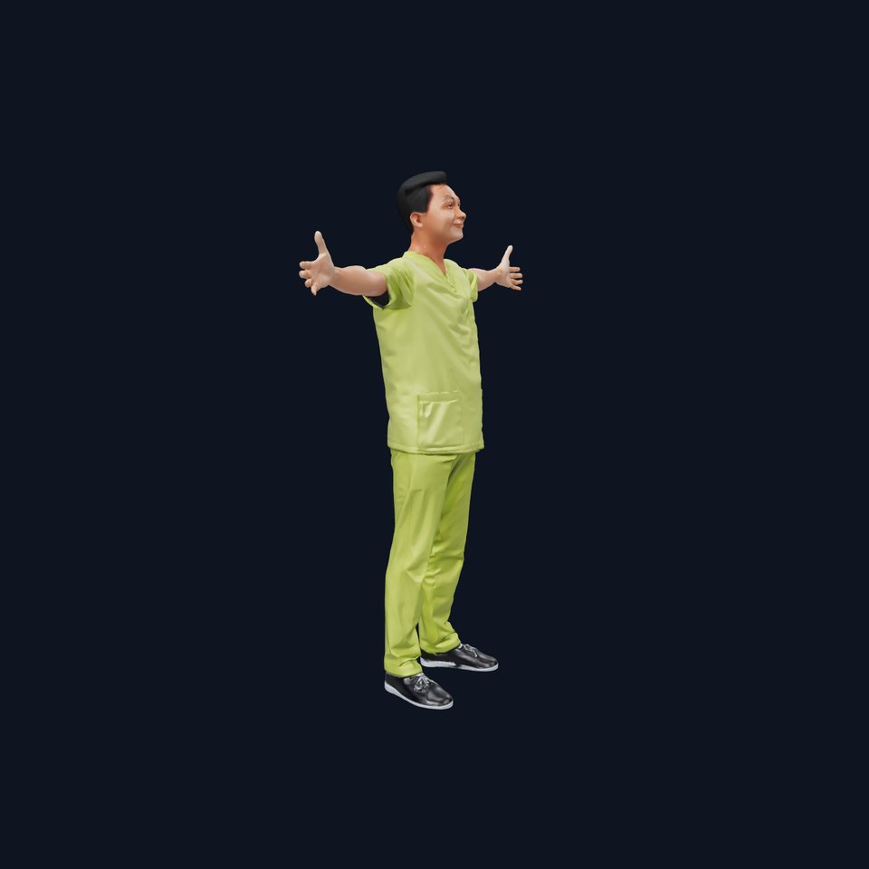 Green Scrub Outfit model pack viewer poster