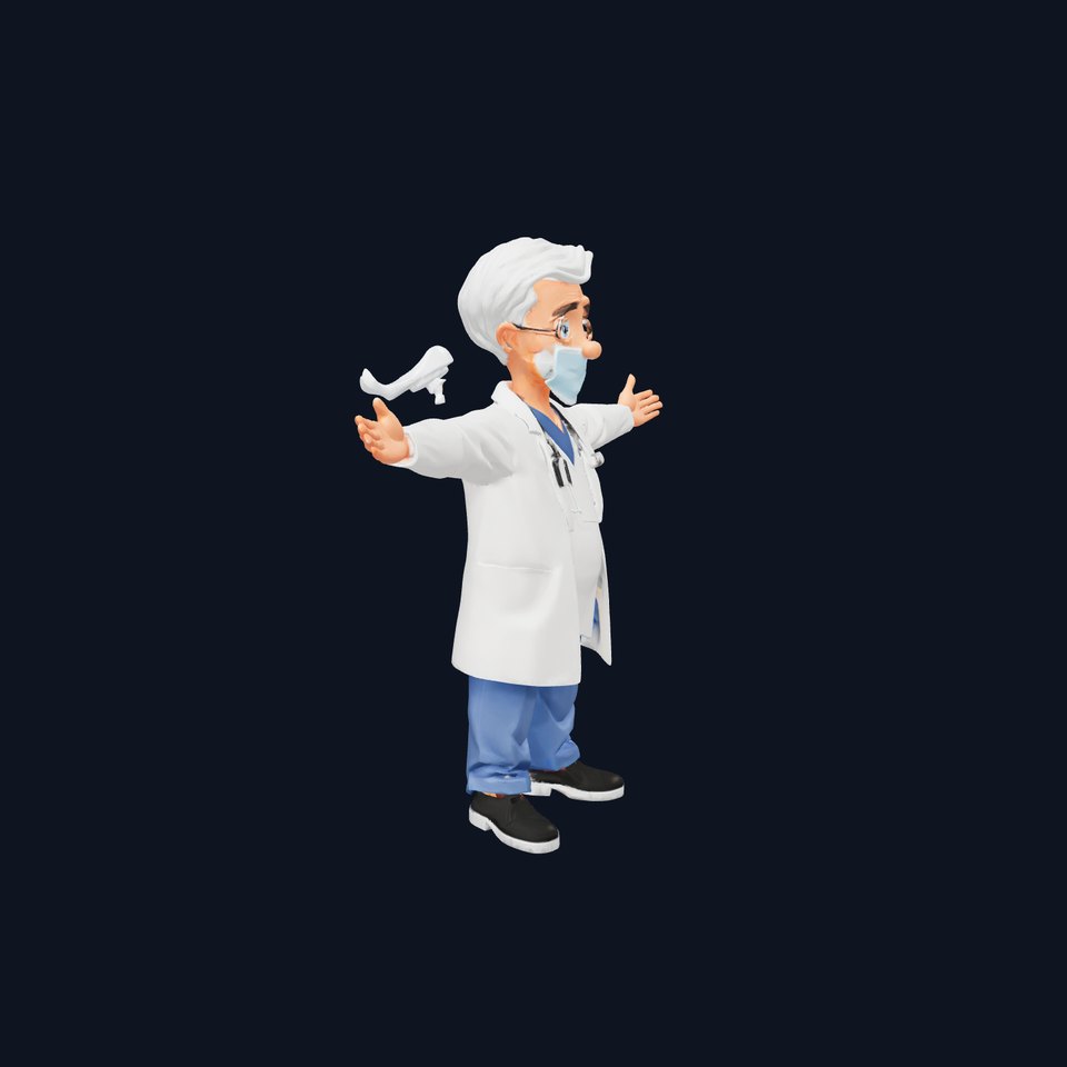 Animated Doctor Character model pack viewer poster