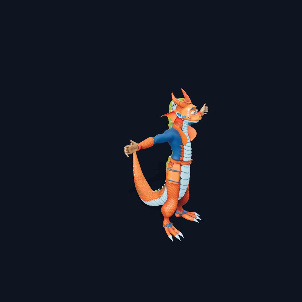 Vibrant Orange Dragon model pack viewer poster