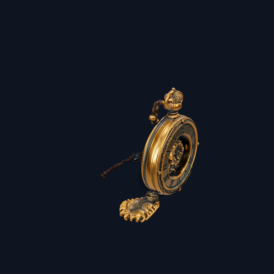 Antique Brass Pocket Watch model pack