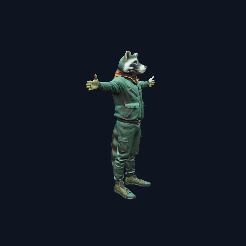 Stylish Raccoon Astronaut model pack viewer poster