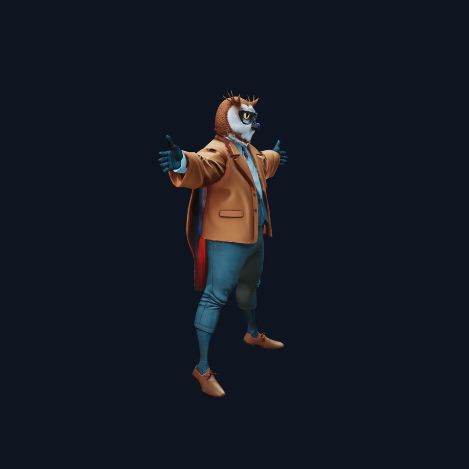 Elegant Owl Gentleman model pack viewer poster