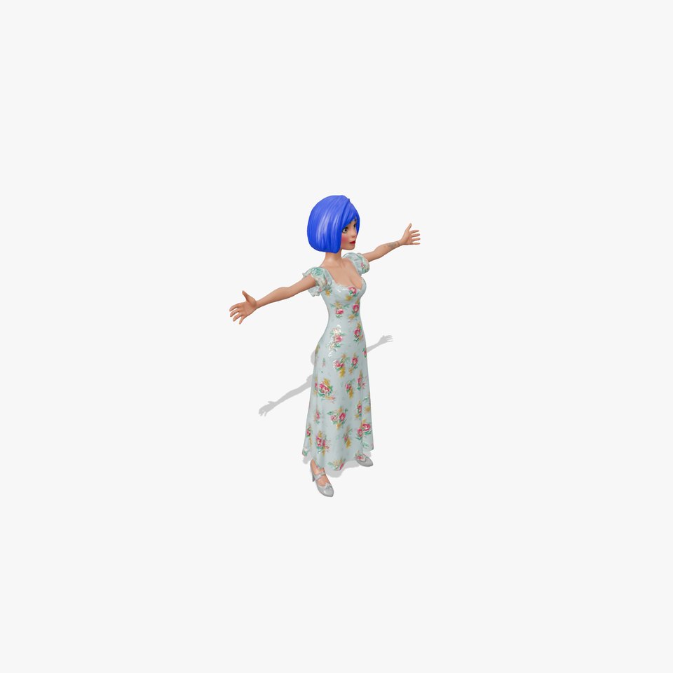 Floral Dress Character model pack viewer poster