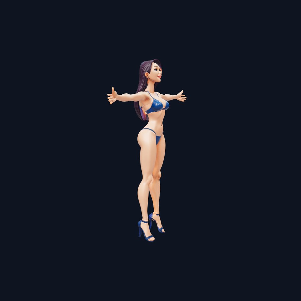 Animated Blue Bikini model pack viewer poster