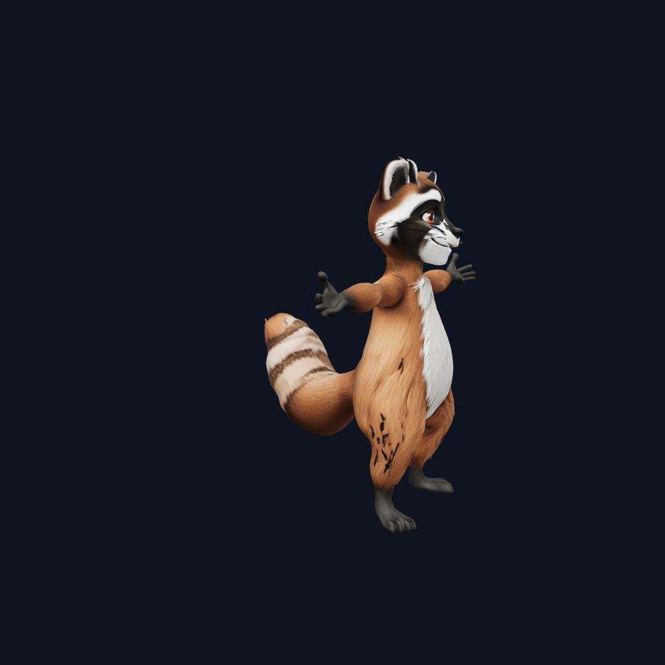 Charming Raccoon Character model pack viewer poster