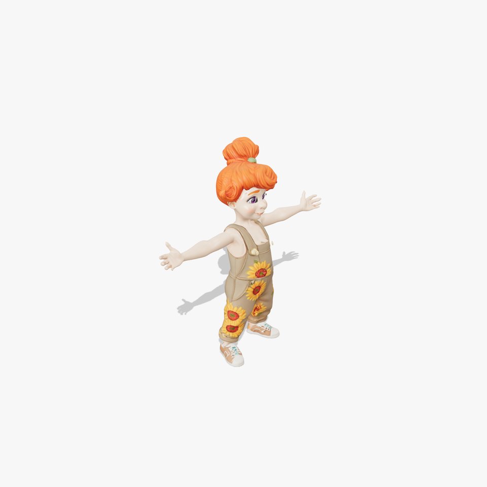 Sunflower Overalls Character model pack viewer poster