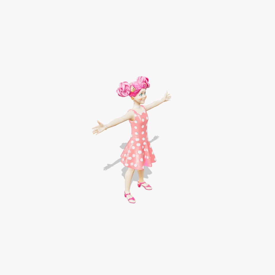 Pink Polka Dot Dress model pack viewer poster