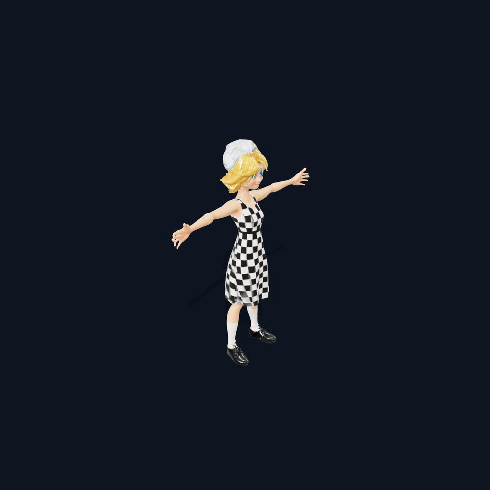 Checkered Dress Character model pack viewer poster