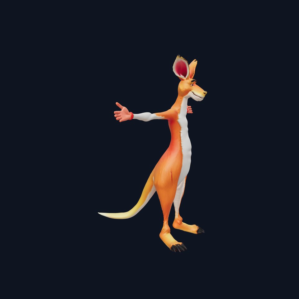 Playful Kangaroo Cartoon model pack viewer poster