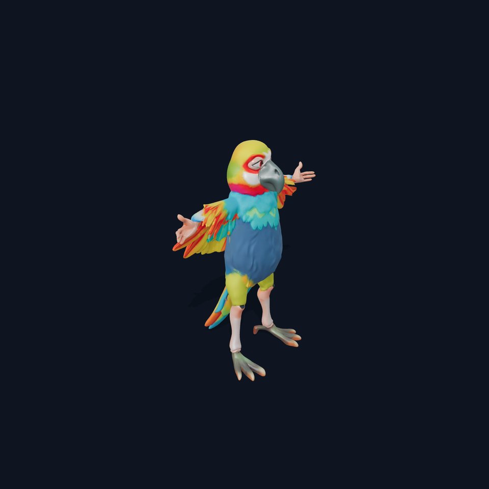 Vibrant Parrot Character model pack viewer poster