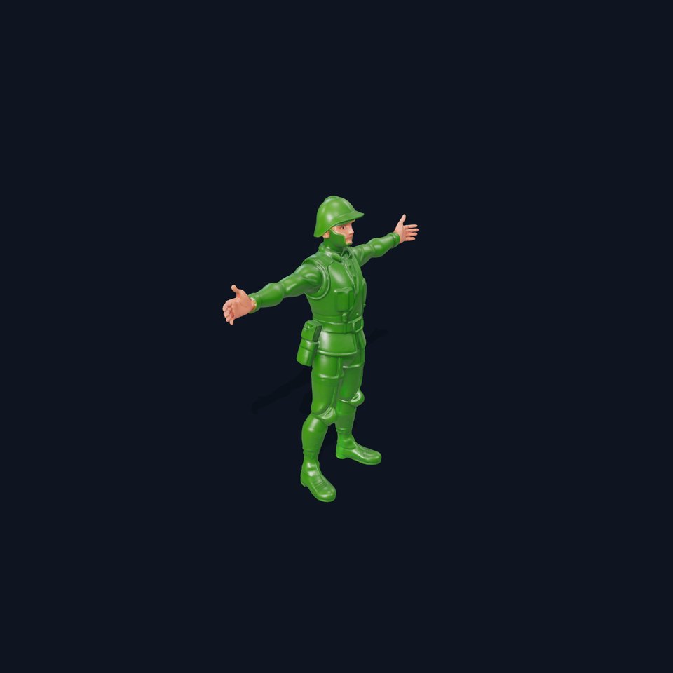 Green Soldier Figurine model pack viewer poster