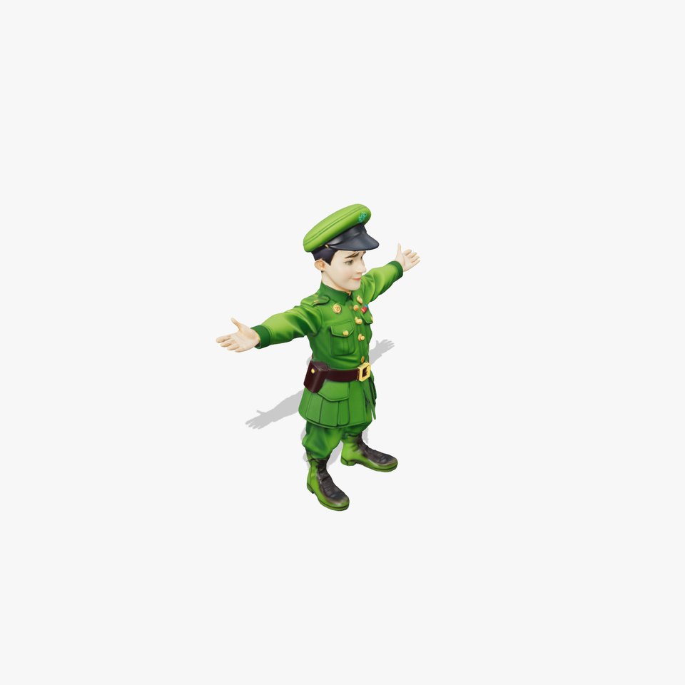 Cheerful Soldier Character model pack viewer poster