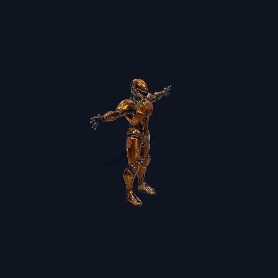 Golden Cyber Warrior model pack viewer poster