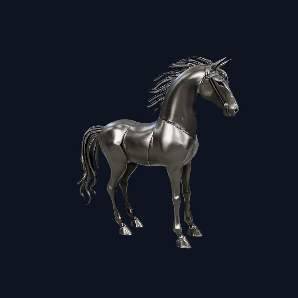 Bronze Stallion Sculpture model pack viewer poster