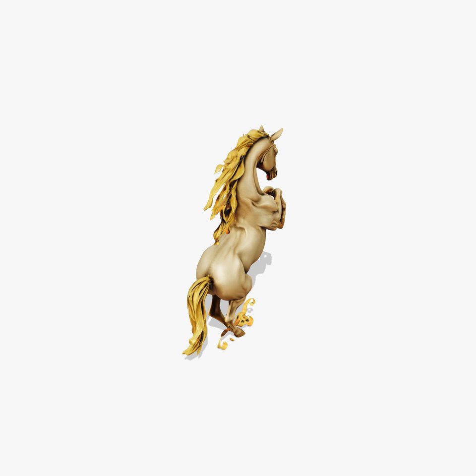 Golden Stallion Sculpture model pack viewer poster