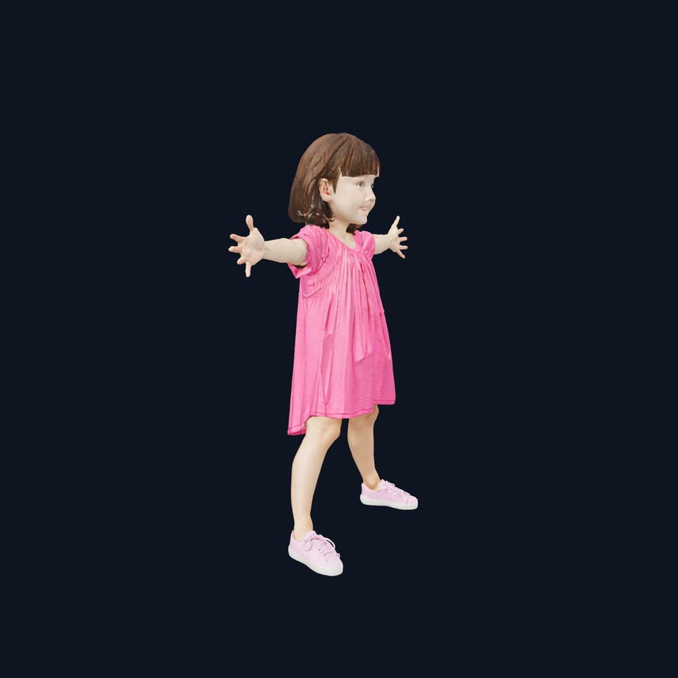 Pink Dress Child model pack viewer poster